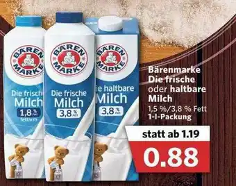 Combi Bärenmarke Die Frische Oder Haltbare Milch Angebot