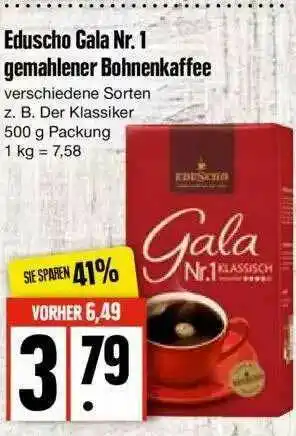 Edeka Eduscho Gala Nr. 1 Gemahlener Bohnenkaffee Angebot