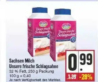 Edeka Sachsen Milch Unsere Frische Schlagsahne Angebot