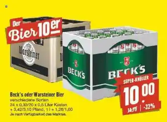 Edeka Beck's Oder Warsteiner Bier Angebot