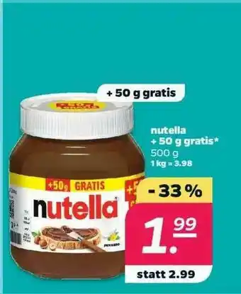 NETTO Nutella + 50 G Gratis Angebot