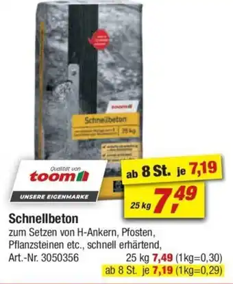 toom Baumarkt Schnellbeton Angebot