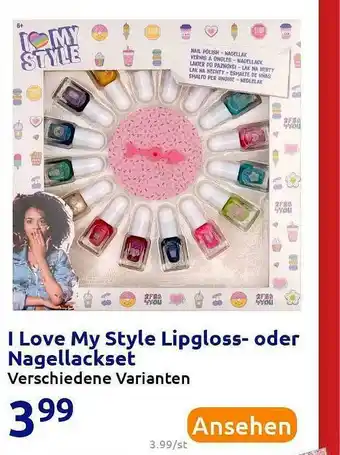 Action I Love My Style Lipgloss- Oder Nagellackset Angebot