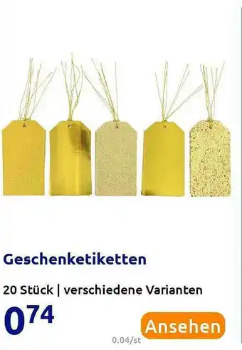 Action Geschenketiketten Angebot