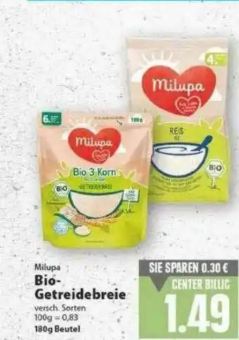 E-Center Bio-getreidebreie Milupa Angebot