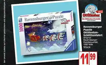 Edeka Ravensburger Puzzle Ottifanten Schlittenfahrt Angebot