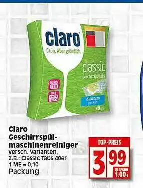 Elli Markt Claro Geschirrspül Maschinenreiniger Angebot