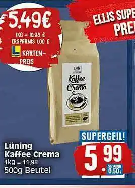 Elli Markt Lüning Kaffee Crema Angebot