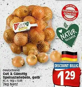 Elli Markt Deutschland Gut & Günstig Speisezwiebeln, Gelb Angebot