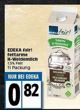 Elli Markt Edeka Fair! Fettarme H-weidemilch Angebot