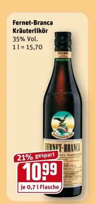 REWE Kaufpark Fernet-branca Kräuterlikör Angebot