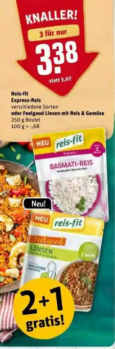 REWE Kaufpark Reis-fit Express Reis Oder Feelgood Linsen Mit Reis & Gemüse Angebot