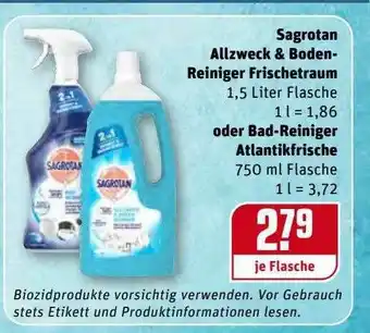 REWE Kaufpark Sagrotan Allzweck & Boden Reiniger Frischetraum Oder Bad Reiniger Atlantikfrische Angebot