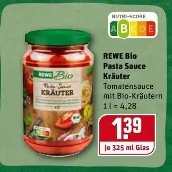 REWE Kaufpark Rewe Bio Pasta Sauce Kräuter Angebot