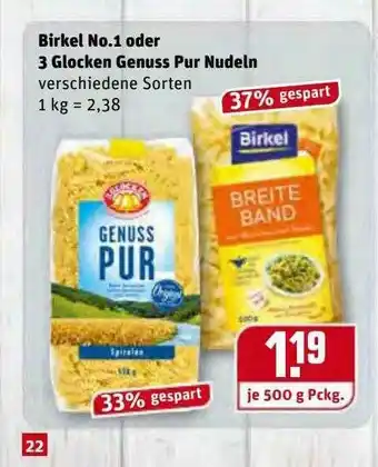 REWE Kaufpark Birkel No.1 Oder 3 Glocken Genuss Pur Nudeln Angebot