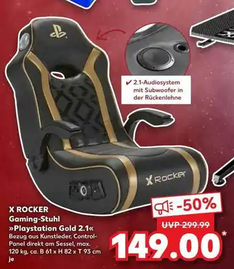 Kaufland X Rocker Gaming-stuhl „playstation Gold 2.1“ Angebot