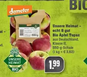 Edeka Unsere Heimat Echt & Gut Bio äpfel Topaz Angebot