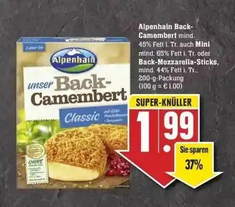 Edeka Alpenhain Back Camembert Mini Oder Back-mozzarella-sticks Angebot