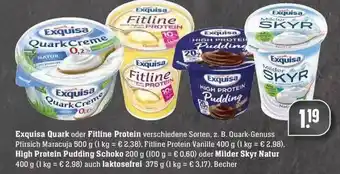 Edeka Exquisa Quark Oder Fitline Protein, High Protein Pudding Schoko Oder Milder Skyr Natur Angebot