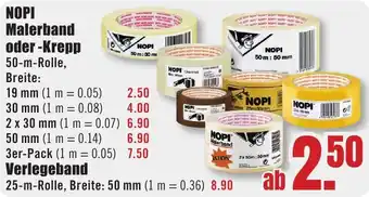 B1 Discount Baumarkt NOPI Malerband oder Krepp Angebot