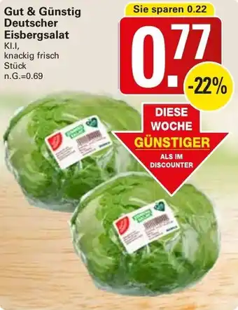WEZ Gut & Günstig Deutscher Eisbergsalat Angebot