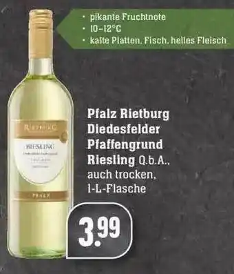 Edeka Pfalz Rietburg Diedesfelder Pfaffengrund Riesling Angebot