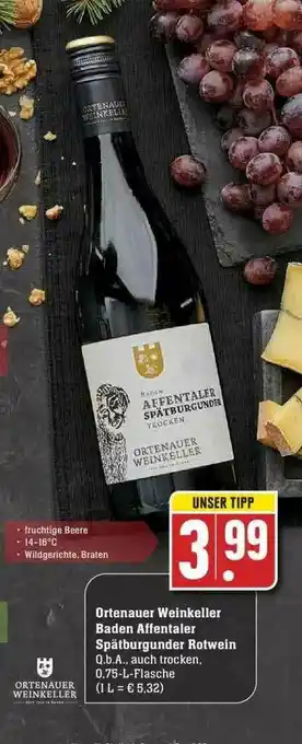 Edeka Ortenauer Weinkeller Baden Affenataler Spätburgunder Rotwein Angebot