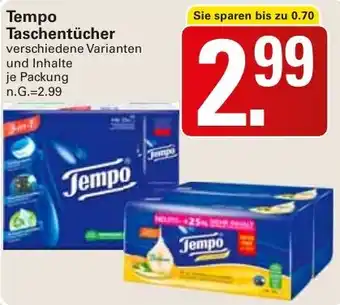 WEZ Tempo Taschentücher Angebot