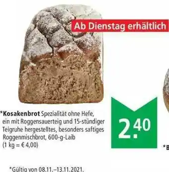 Marktkauf Kosakenbrot Angebot