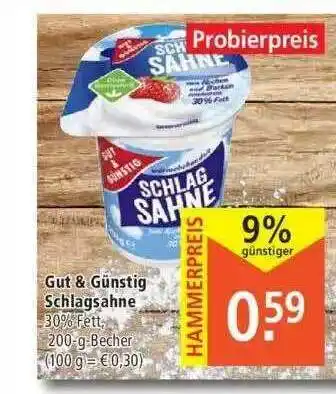 Marktkauf Gut & Günstig Schlagsahne Angebot