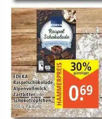 Marktkauf Edeka Raspelschokolade Alpenvollmich Angebot