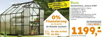Globus Baumarkt Vitavía Gewächshaus „Uranus 6700" Angebot