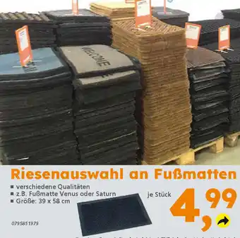 Globus Baumarkt Riesenauswahl an Fußmatten Angebot