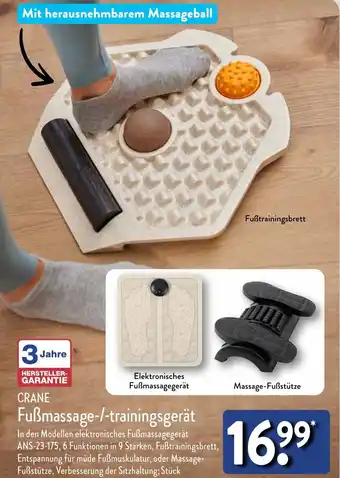 Aldi Nord CRANE Fußmassage/trainingsgerät Angebot