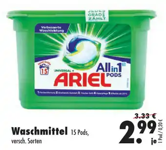 Mäc Geiz Ariel All in 1 Pods Waschmittel 15 Pods, versch. Sorten Angebot