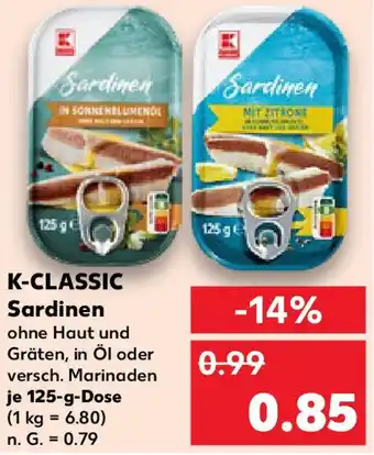 Kaufland K-CLASSIC Sardinen Angebot