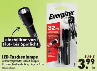 Mäc Geiz Energizer LED-Taschenlampe Spritzwassergeschützt Angebot