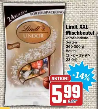 Hit Lindt XXL Mischbeutel 260-300g Beutel Angebot