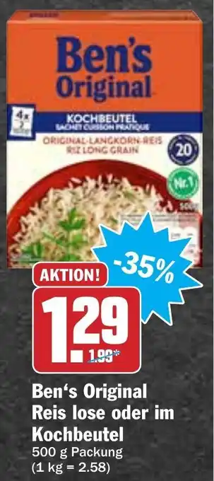 Hit Ben's Original Reis lose oder im Kochbeutel 500g Angebot