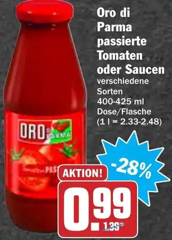 Hit Oro di Parma passierte Tomaten oder Saucen 400-425ml Angebot