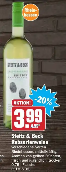 Hit Steitz & Beck Rebsortenweine 0,75L Angebot