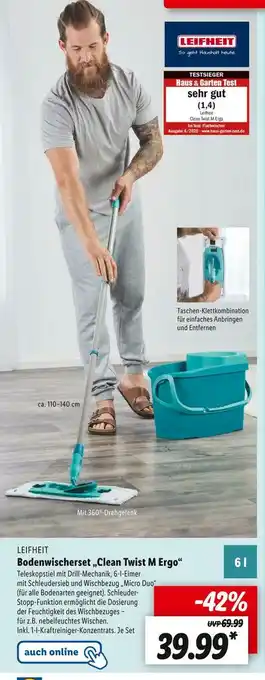 Lidl Leifheit bodenwischerset „clean twist m ergo“ Angebot