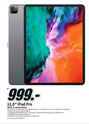 MediaMarkt Apple 12,9" ipad pro Angebot