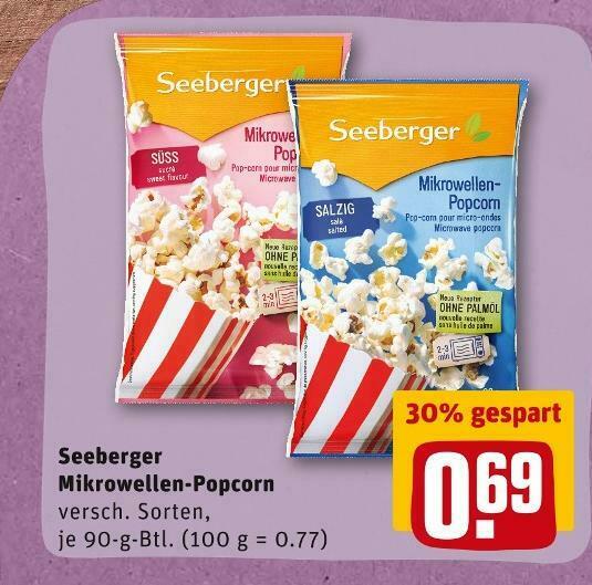Seeberger mikrowellenpopcorn Angebot bei REWE