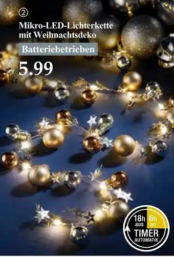 Woolworth Mikro-LED-Lichterkette mit Weihnachtsdeko Angebot