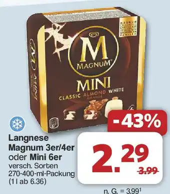 Famila Nord West Langnese Magnum 3er/4er oder Mini 6er Angebot