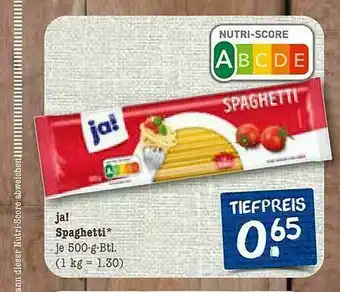 nahkauf Ja! Spaghetti Angebot