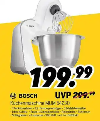 MEDIMAX Bosch Küchenmaschine Mum 54230 Angebot