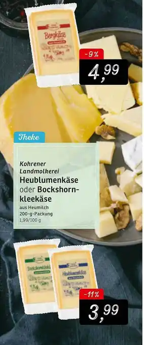 KONSUM Kohrener Landmolkerei Heublumenkase Oder Bockshorn Kleekase Angebot