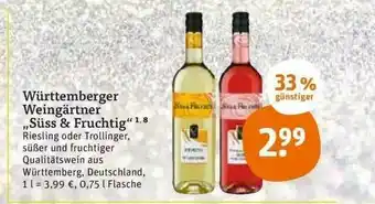 tegut Württemberger Weingärtner „süss & Fruchtig“ Angebot